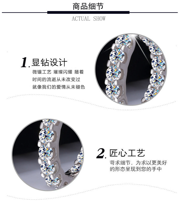 Europe and America S925Silver Moissanite Full Diamond Earrings High-end Fashion Bull Head Style Ear Clips Moissanite Stud Earrings Wholesale