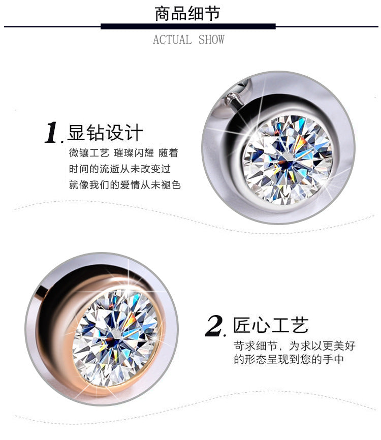 925Silver Moissanite Diamond Bubble Earrings for Women, Exquisite Super Sparkling Rose Gold Earrings, Elegant Fashionable High-end Earrings