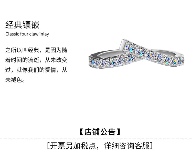 Cross-Border S925Sterling Silver Ring for Women Asymmetric Cross Row Diamond Style High-end Simple Stacking Ring Wholesale