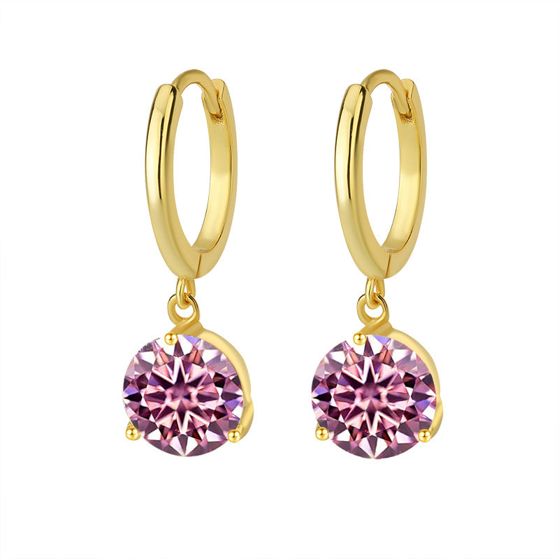 Best seller in europe and america S925Sterling Silver Three-Claw Earrings Moissanite Fashion Simple Earrings Moissanite Studs Factory Wholesale
