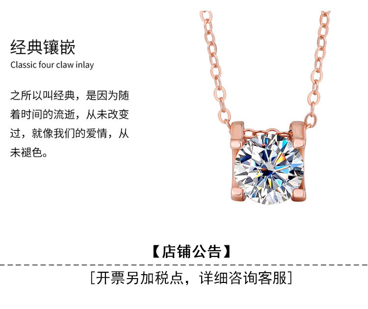 s925Pure Silver Bull Head Necklace Silver Pendant Moissanite Necklace for Women Classic Fashion Collarbone Chain In Stock Wholesale