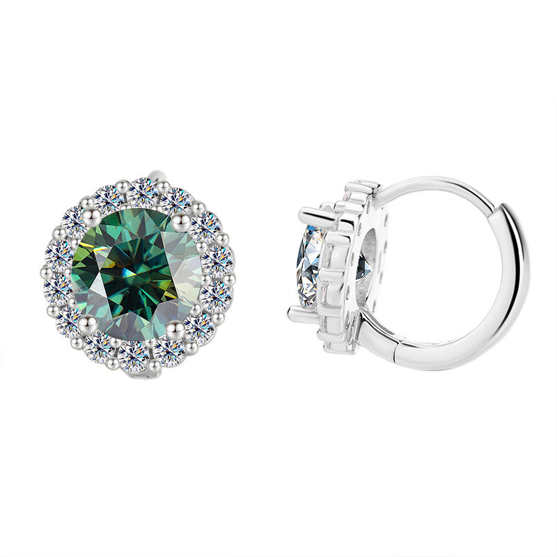 Best seller in europe and america S925Silver Moissanite Sunflower Earrings Simple Fashion Earrings Moissanite Diamond Earrings Factory Wholesale