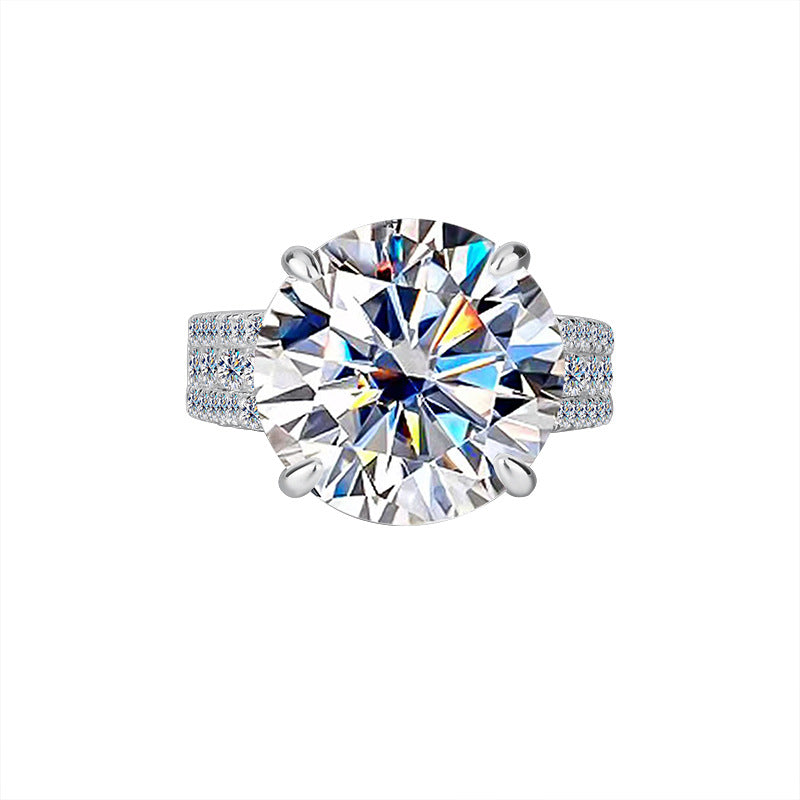 Cross-Border S925Sterling Silver Bow Pigeon Egg10Clamoissanite Ring Luxury Super Flash Women's Ring Factory Wholesale