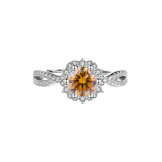 Cross-Border S925Sterling Silver Princess Elsa One Carat D Moissanite Diamond Ring for Women, Internet Celebrity Versatile Jewelry Wholesale