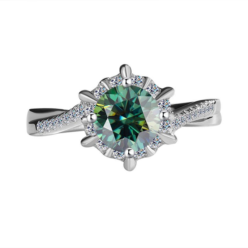 Hot Sale S925Sterling Silver Ring for Women with Moissanite Star Weave Twist Armband, High-end Moissanite Diamond Women's Ring, Factory Wholesale