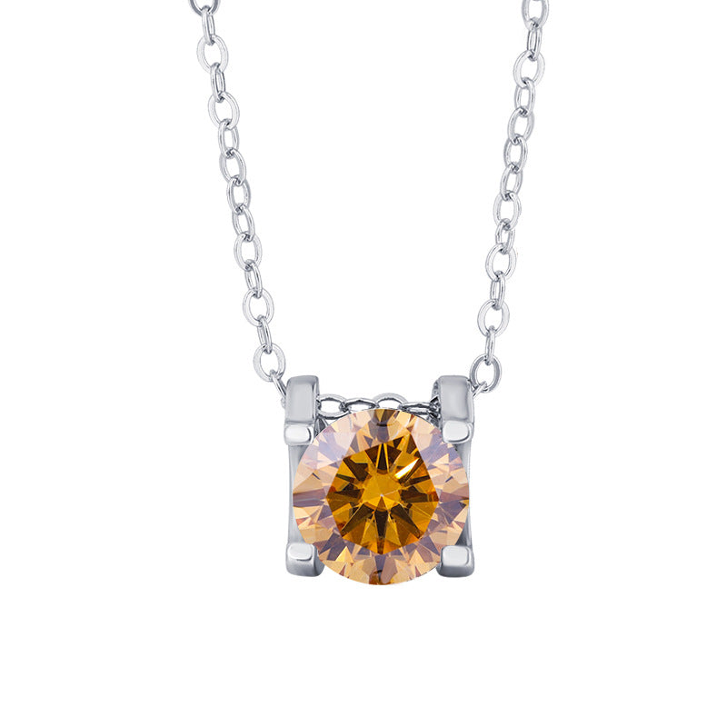 s925Pure Silver Bull Head Necklace Silver Pendant Moissanite Necklace for Women Classic Fashion Collarbone Chain In Stock Wholesale