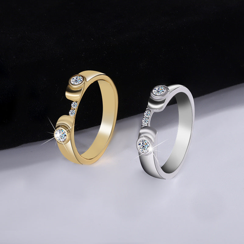 Cross-border hot selling S925Sterling Silver Cupid Moissanite Ring for Women Moissanite Women's Ring Wedding Band Factory Wholesale