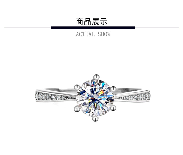S925Sterling Silver Moissanite Couple Rings for Men and Women Moissanite Jewelry Proposal Wedding Rings Wholesale from Factory
