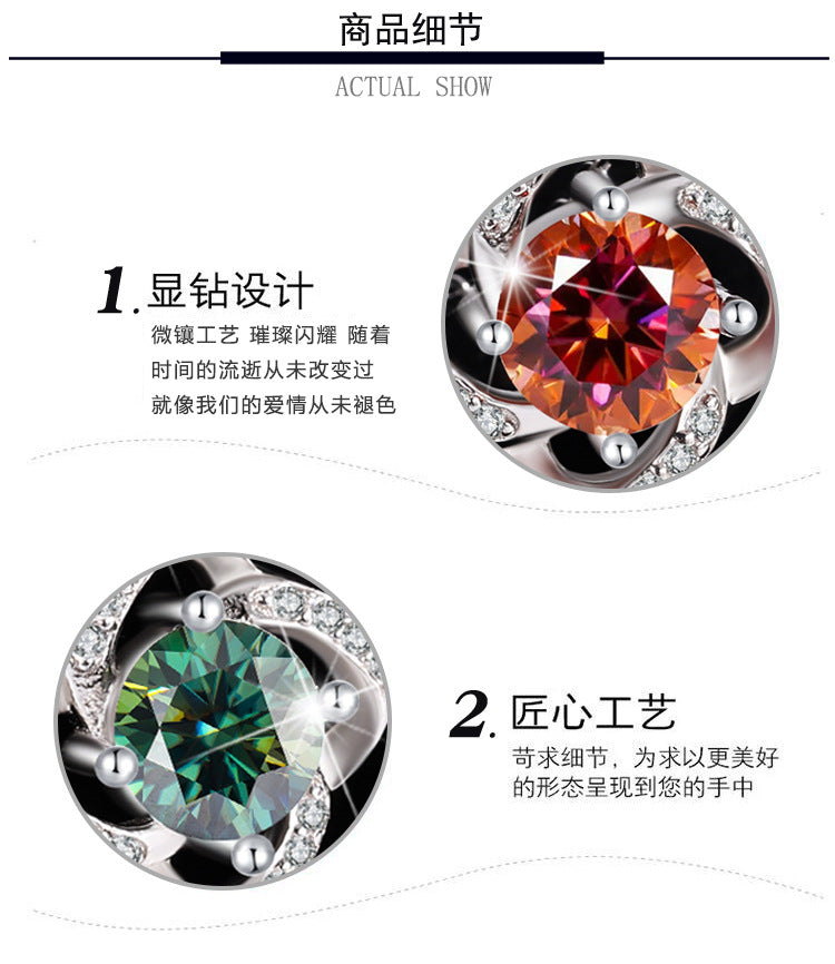 s925Sterling Silver Four-Leaf Clover Necklace Silver Pendant Moissanite Necklace for Women Classic Fashion Collarbone Chain In Stock Wholesale