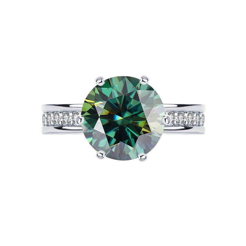 Factory Hot Sale S925Silver Moissanite High Crown Queen Women's Ring Gold Plated Diamond Imitation Proposal Wedding Diamond Ring