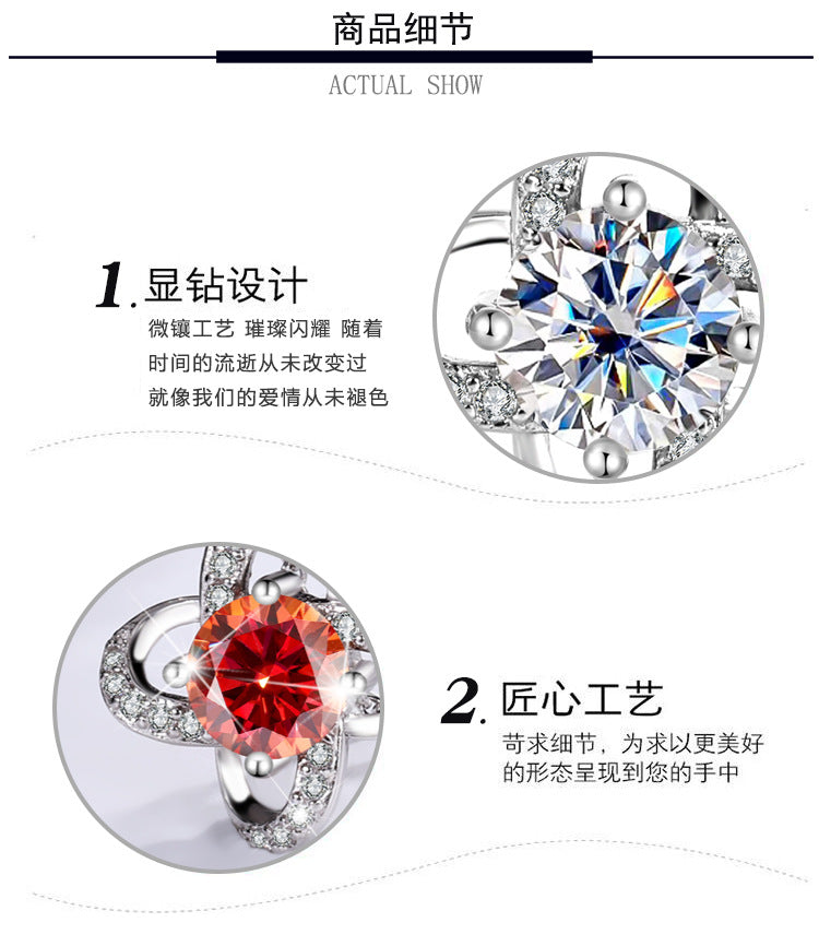 s925Pure Silver Niche Light Luxury Lucky Clover Silver Pendant Moissanite Necklace for Women Classic Fashion Collarbone Chain Wholesale