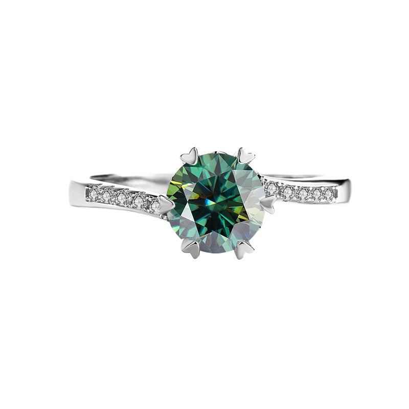 s925Sterling Silver Ring Twisted Arm Snowflake Moissanite High-end Fashion Women's Cross-border E-commerce Diamond Wholesale