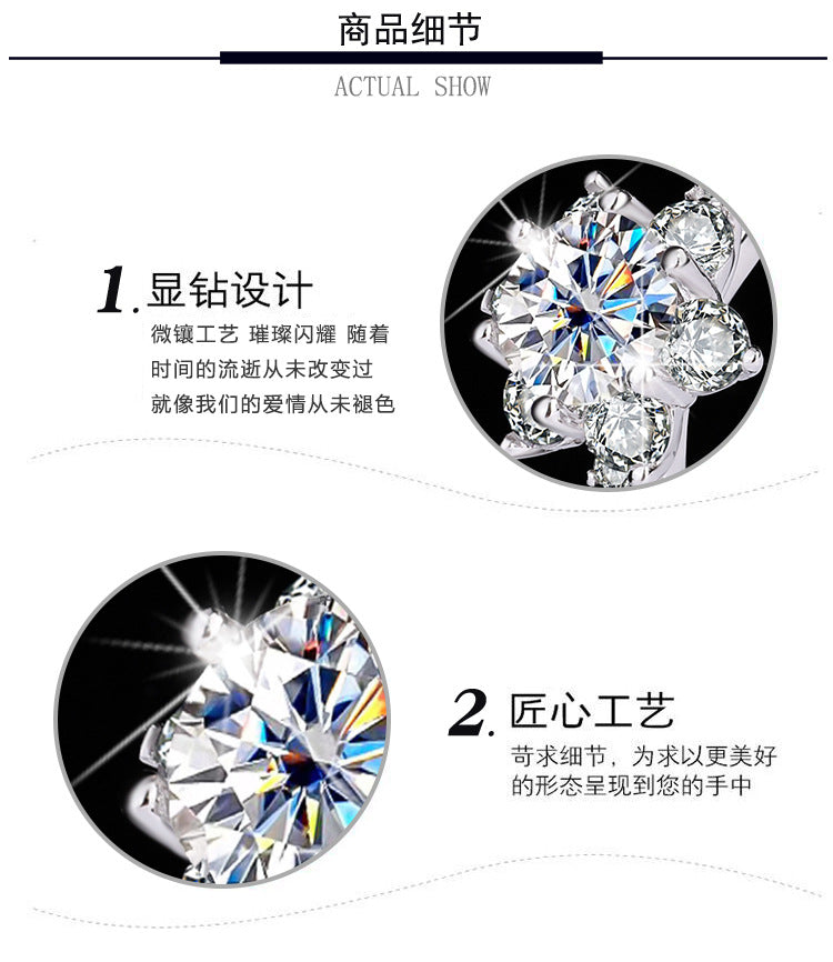 S925Sterling Silver Ring Genuine Moissanite Diamond Starlight Girl Couple Rings Wedding Proposal Gift for Girlfriend