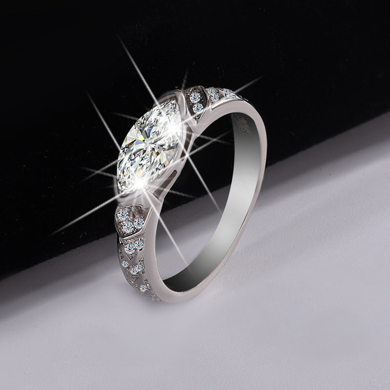 Europe and america cross border S925Silver Eye of Horus 1Clara Eye Moissanite Ring Hip-Hop American Style Unisex