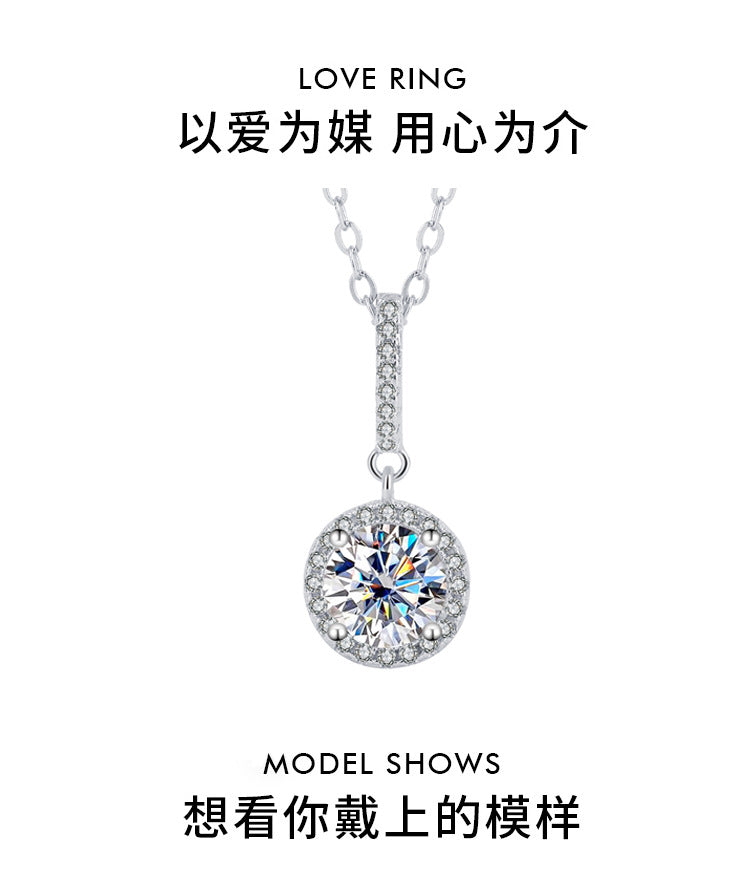 s925Sterling Silver Platinum Plated Micro Inlaid Bull Head Silver Pendant Moissanite Necklace for Women Classic Fashion Collarbone Chain Wholesale