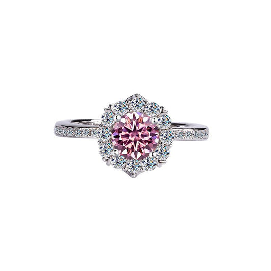 S925Silver Moissanite Galaxy Diamond Ring for Women, Platinum Plated, Proposal, Wedding, Princess, Radiant Star Diamond Ring Wholesale