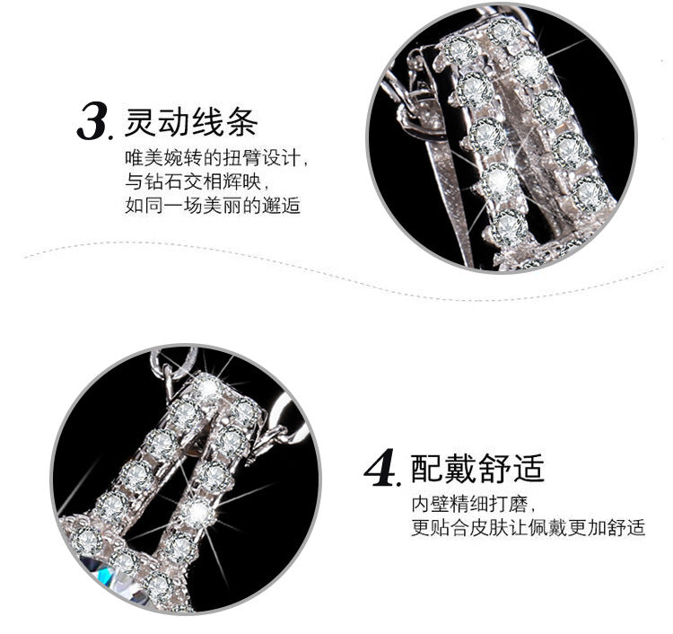 s925Sterling Silver1Clamoissanite Pendant Necklace Silver Pendant Women's Style T Home Square Diamond Pendant Jewelry Live Wholesale