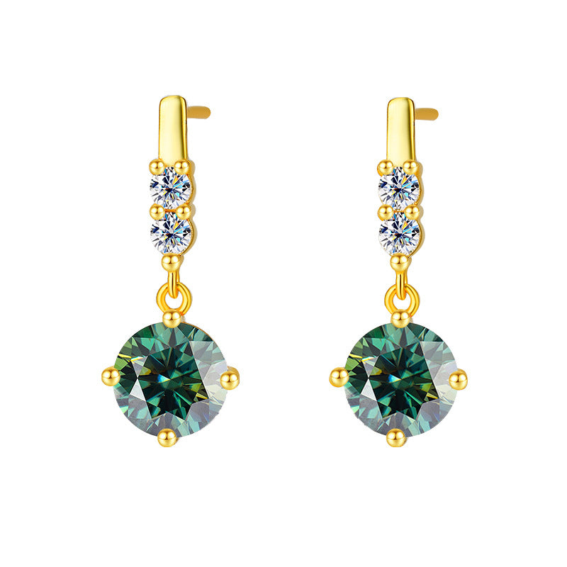 Factory direct sales S925Silver Tassel Dynamic Earrings Moissanite Stud Earrings for Women Moissanite Earrings Exquisite Craftsmanship Wholesale