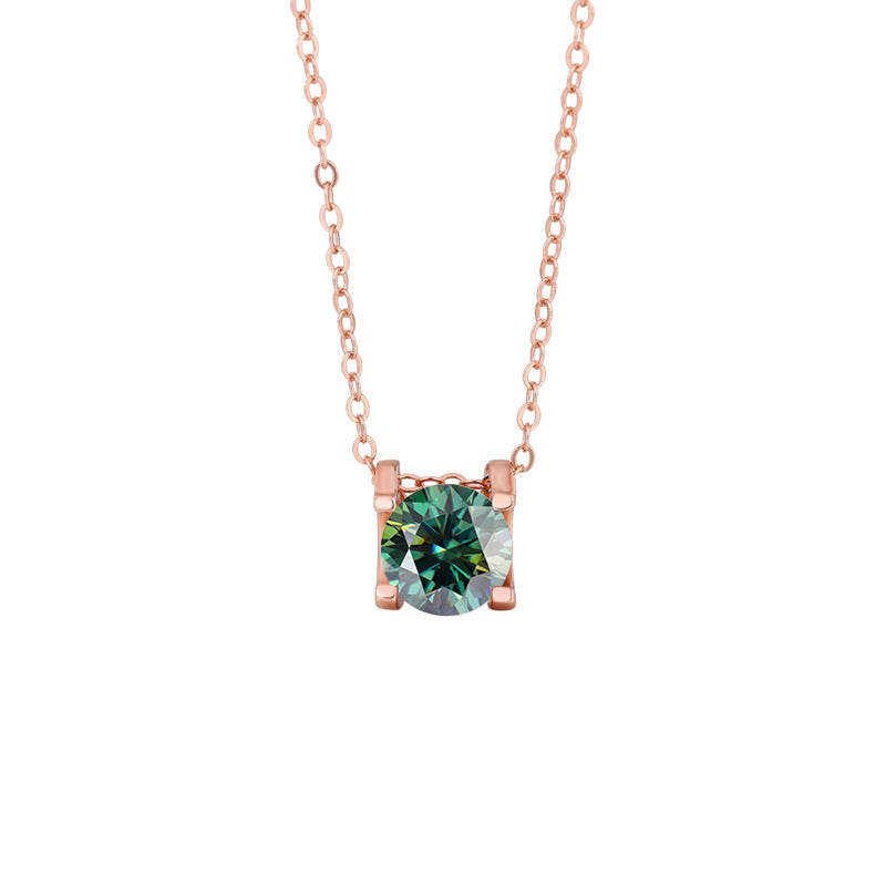 s925Sterling Silver Colorful Moissanite Diamond Bull Head Necklace for Women Classic Pendant Women's Fashion Hot Sale Clavicle Chain Wholesale