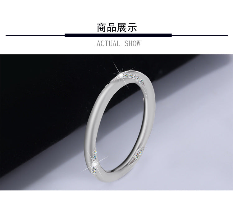 S925Sterling Silver Moissanite Mobius Ring Simple Full Diamond Women's Ring Fashion High-end Ring Factory Wholesale
