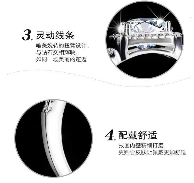 Exclusive for cross-border S925Silver Luxury Square Bag Colorful Moissanite Ring for Women Pure Silver White Gold Diamond Simulated Diamond Wholesale