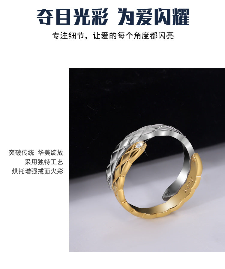Cross-border new arrival S925Sterling Silver Cross Diamond Inlaid Moissanite Ring Double Layer with Diamonds Couple Rings Factory Wholesale