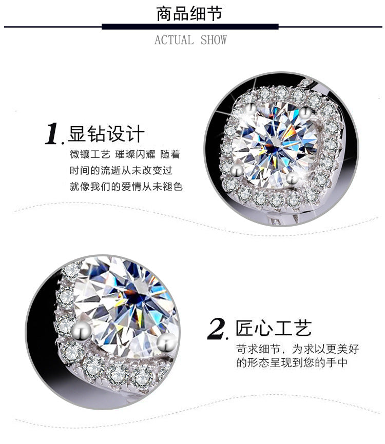 S925Sterling Silver Moissanite Couple Rings for Men and Women, Moissanite Jewelry for Proposal and Wedding, Wholesale from Factory Source