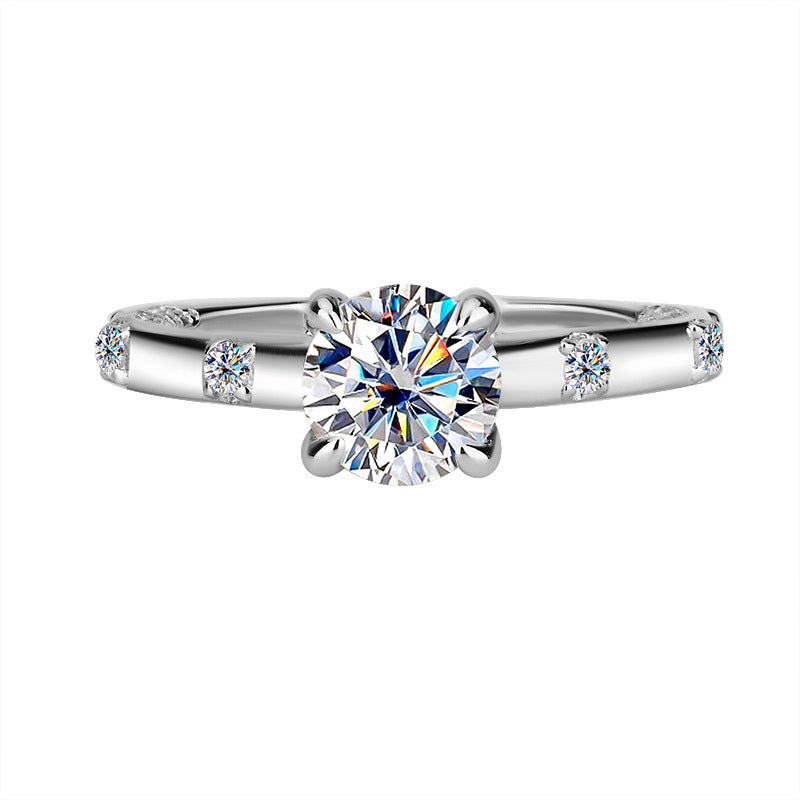 Exclusive for cross-border S925Pure Silver Moissanite Sun Never Sets Women's Diamond Ring Fashion Light Luxury Style Women's Wedding Ring Wholesale