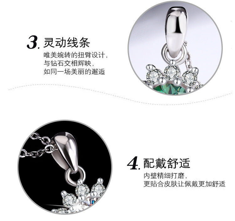 Genuine Moissanite Necklace for Women, Pure Silver Sunflower Diamond Pendant, Women's Light Luxury Versatile Collarbone Chain, Birthday Gift