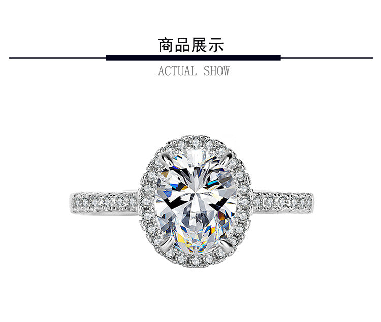925Pure Silver Genuine Moissanite Diamond Ring2Carat Couple Rings Wedding Proposal Birthday Gift Rings for Girlfriend