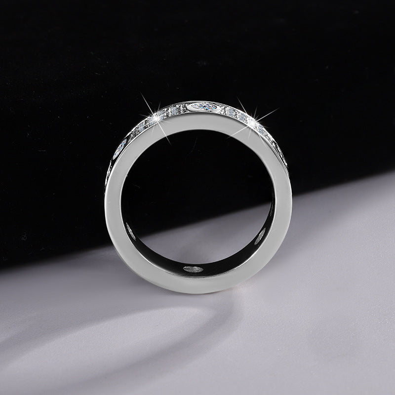 Exclusive for cross-border S925Pure Silver Moissanite Ring for Women Full Diamond Row Ring Full Moissanite High-end Exquisite Women's Ring Wholesale