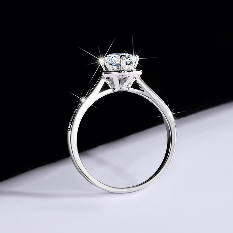 S925Pure Silver Genuine Moissanite Hexagram Diamond Ring for Women Couple Rings Wedding Proposal Birthday Gift for Girlfriend