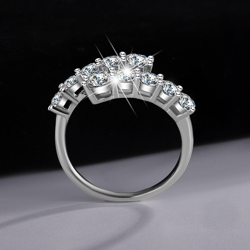 Cross-border new arrival S925Silver Moissanite Starry Sky Shining Night Ring Female fashion Exquisite ins High-end Manufacturer Direct Sale
