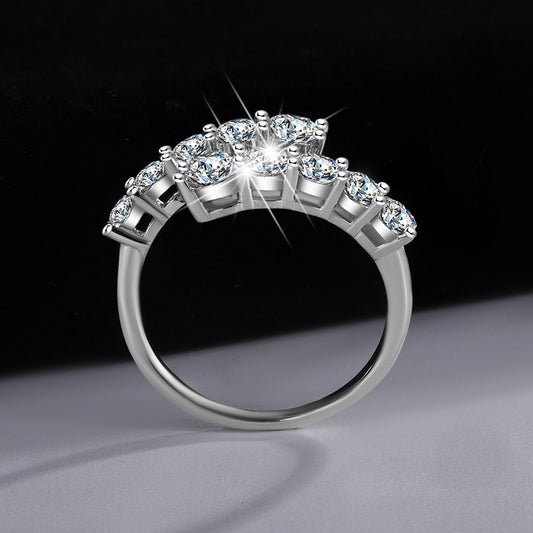 Cross-border new arrival S925Silver Moissanite Starry Sky Shining Night Ring Female fashion Exquisite ins High-end Manufacturer Direct Sale