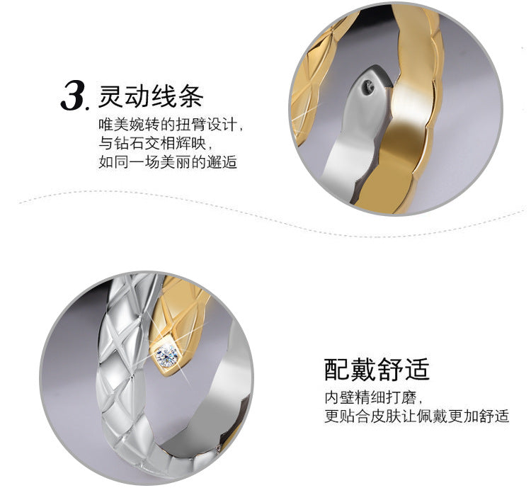 Cross-border new arrival S925Sterling Silver Cross Diamond Inlaid Moissanite Ring Double Layer with Diamonds Couple Rings Factory Wholesale