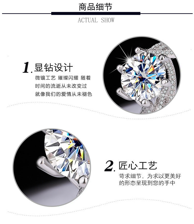 #501   925Pure Silver Genuine Moissanite Diamond Ring5Kara III Love Story Wedding Proposal Birthday Gift Ring for Girlfriend