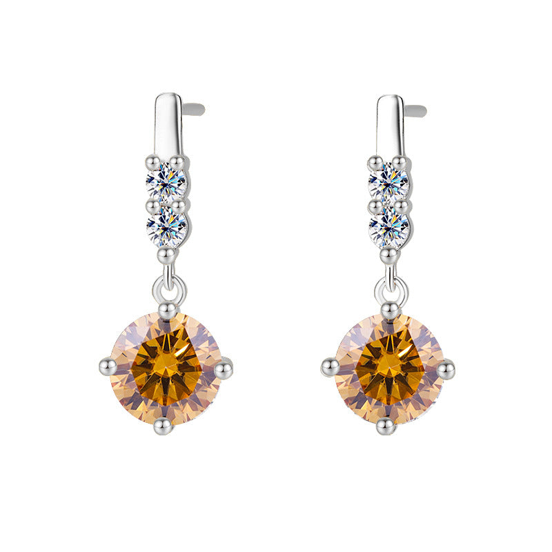 Factory direct sales S925Silver Tassel Dynamic Earrings Moissanite Stud Earrings for Women Moissanite Earrings Exquisite Craftsmanship Wholesale