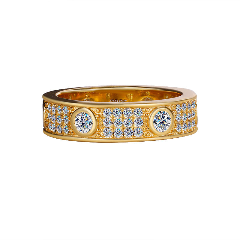 Exclusive for cross-border S925Pure Silver Moissanite Ring for Women Full Diamond Row Ring Full Moissanite High-end Exquisite Women's Ring Wholesale