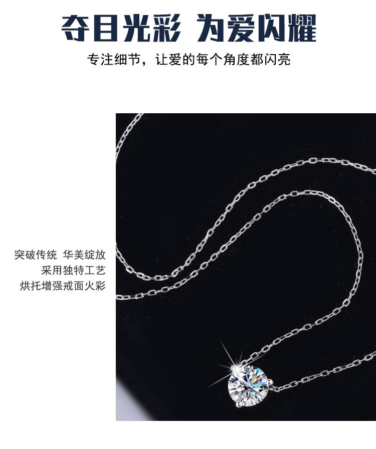 S925Sterling Silver Classic Three-Claw Necklace Non-Fading Women's Pendant Light Luxury Fashion High-End Clavicle Chain Factory Wholesale