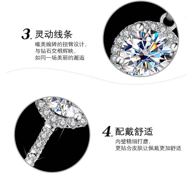 s925Sterling Silver Four-Leaf Clover Necklace Silver Pendant Moissanite Necklace for Women Classic Fashion Collarbone Chain In Stock Wholesale