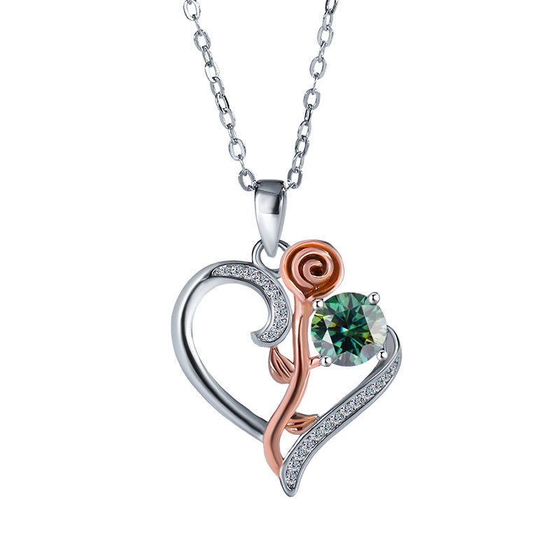 Exclusive for cross-border S925Sterling Silver Only Love You Necklace for Women Moissanite Diamond Pendant Qixi Valentine's Day Collarbone Chain
