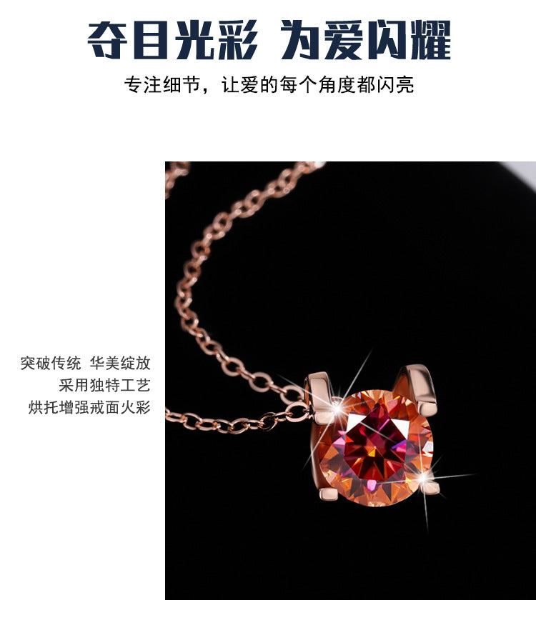 s925Sterling Silver Colorful Moissanite Diamond Bull Head Necklace for Women Classic Pendant Women's Fashion Hot Sale Clavicle Chain Wholesale