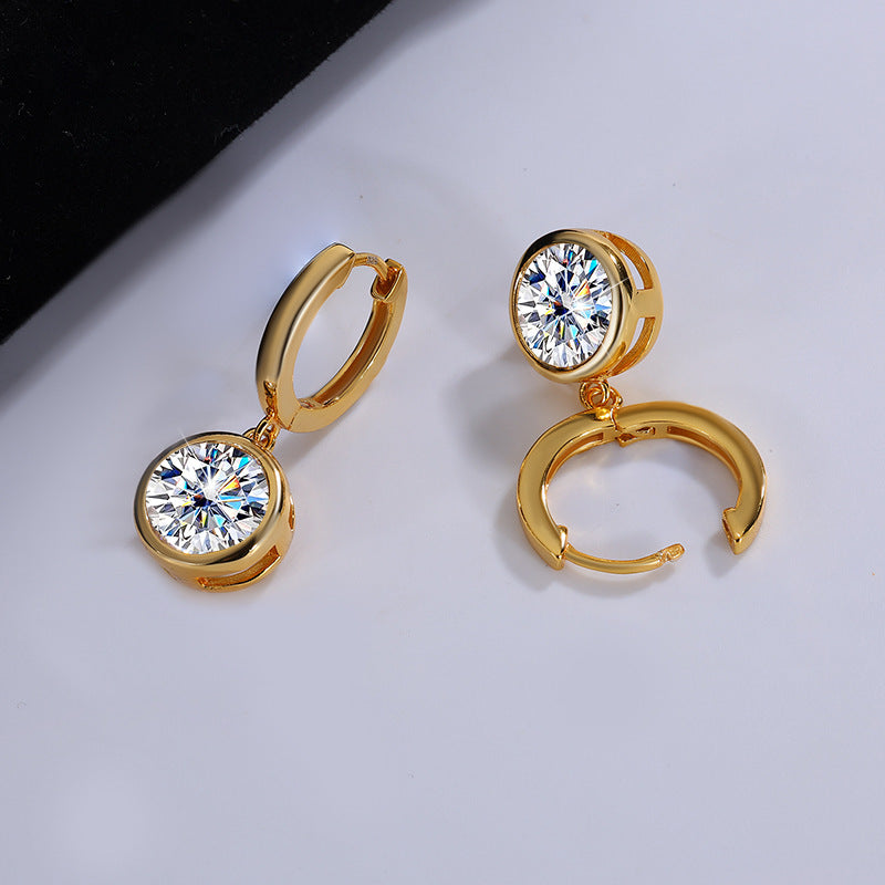 Cross-border wholesale Moissanite Bubble Earrings S925Silver Moissanite Earrings for Women Simple Fashion High-end Ear Jewelry