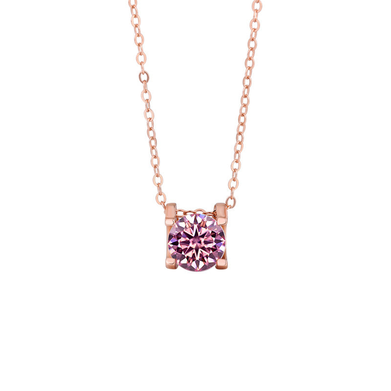 s925Sterling Silver Colorful Moissanite Diamond Bull Head Necklace for Women Classic Pendant Women's Fashion Hot Sale Clavicle Chain Wholesale