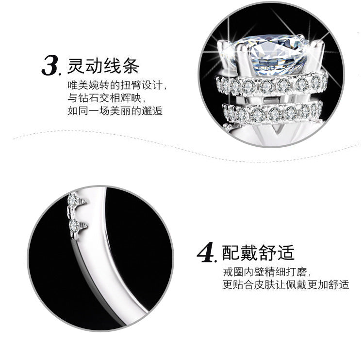 s925Sterling Silver Sunset Color Moissanite Ring for Women, TikTok Popular Fashion Wedding Ring, Live Wholesale