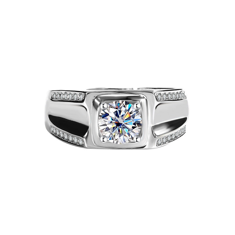 S925Sterling Silver Moissanite Couple Rings for Men and Women Moissanite Jewelry Proposal Wedding Rings Wholesale from Factory