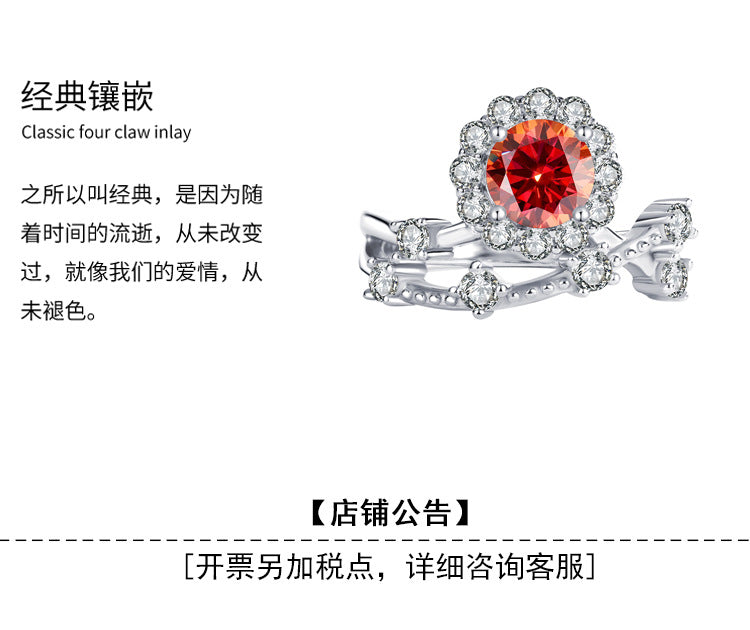 Radiant as a Star1Clamoissanite Ring for Women, Pure Silver, White Gold, Niche Design, Simulated Diamond, Wedding Diamond Ring