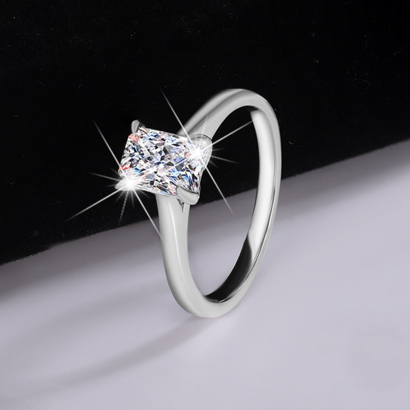 Aliexpress Hot Sale S925Pure Silver Moissanite Ring D Color1Clarety Cut Moissanite Ring Wholesale