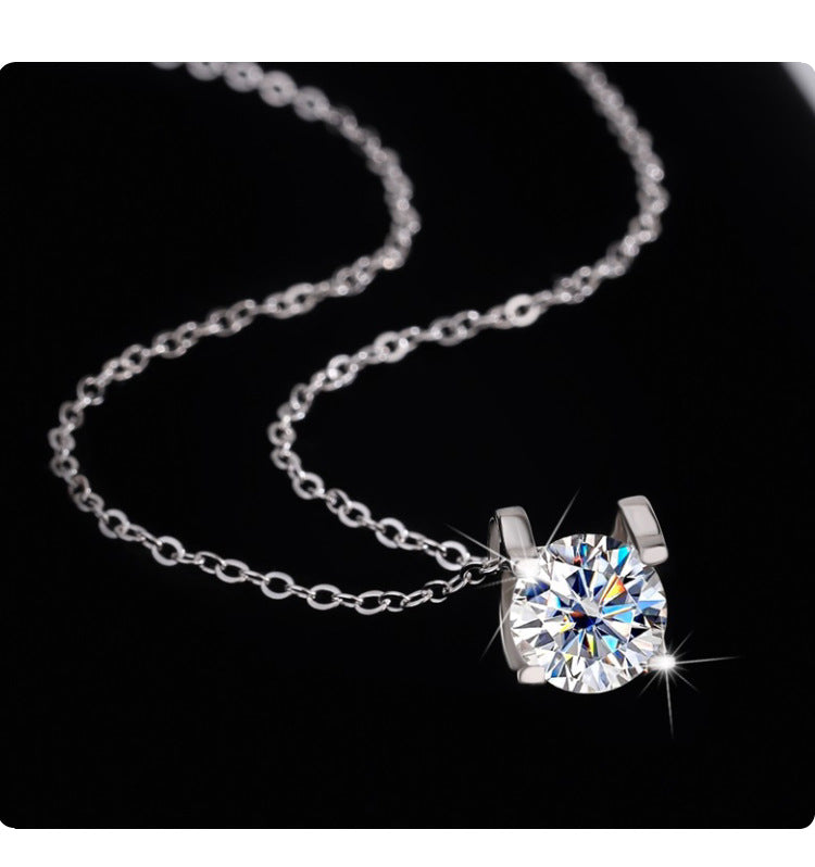 s925Pure Silver Bull Head Necklace Silver Pendant Moissanite Necklace for Women Classic Fashion Collarbone Chain In Stock Wholesale