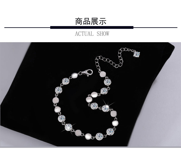 Cross-Border S925Pure Silver Sparkling Moissanite Bracelet High Fashion Exquisite Moissanite Jewelry Factory Wholesale